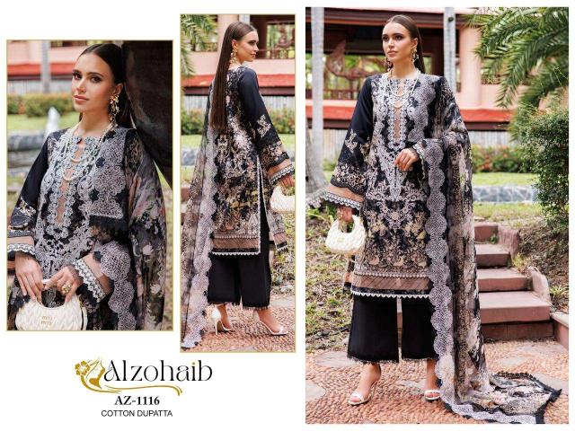 Alzohaib Az 1116 To 1131 Chiffon Dupatta pakistani suits wholesaler in Surat