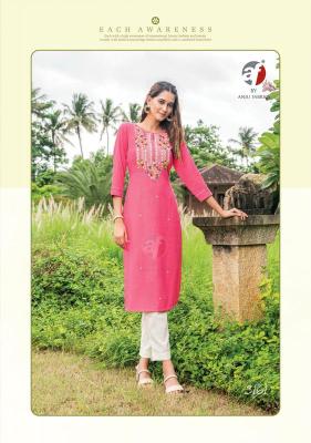 Anju Fabrics Impressive Vol 5 Viscose Rayon Fancy Kurti Wholesale Kurti in Surat