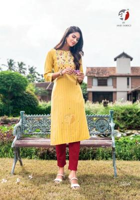 Anju Fabrics Impressive Vol 5 Viscose Rayon Fancy Kurti Wholesale Kurti in Surat