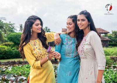 Anju Fabrics Impressive Vol 5 Viscose Rayon Fancy Kurti Wholesale Kurti in Surat