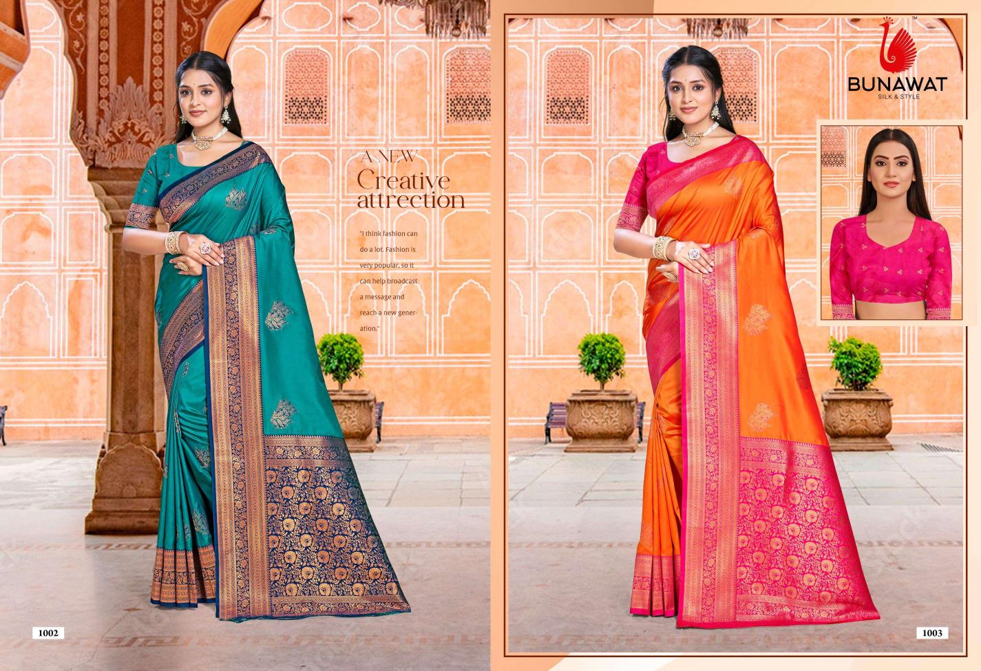 Bunawat Madhuram Silk Festival Wear Heavy Silk Designer Sarees Collection in Surat