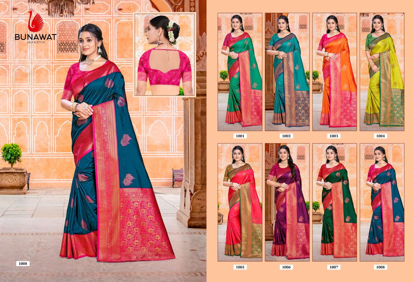 Bunawat Madhuram Silk Festival Wear Heavy Silk Designer Sarees Collection in Surat