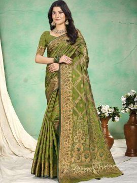 Bunawat Shakuntala wedding festival wear silk fabric saree collection wholesale market in India
