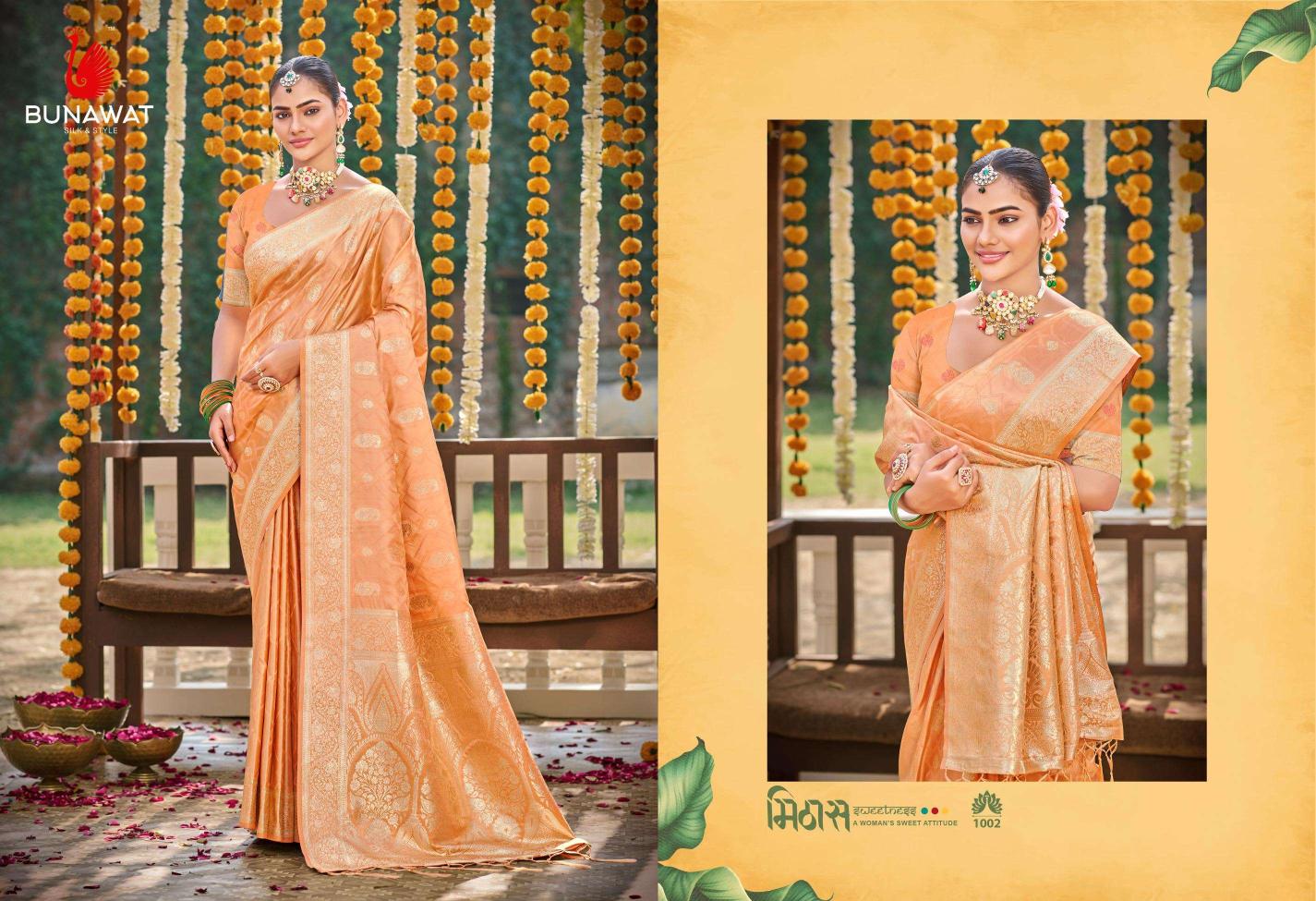 Bunawat Suryaprabha Wedding Wear Designer Satin Silk Sarees Collection in Surat