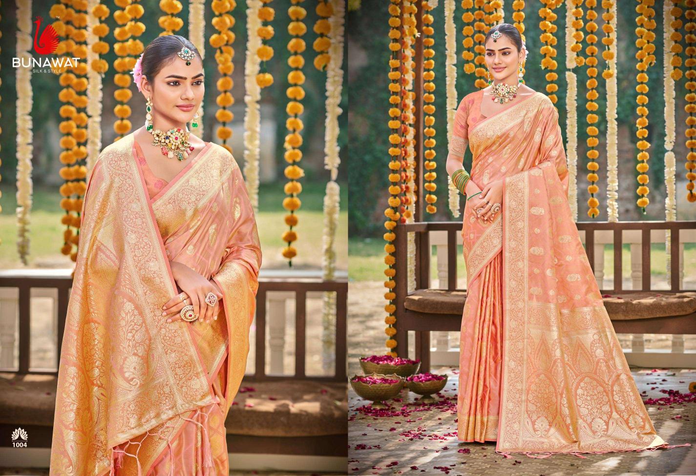 Bunawat Suryaprabha Wedding Wear Designer Satin Silk Sarees Collection in Surat