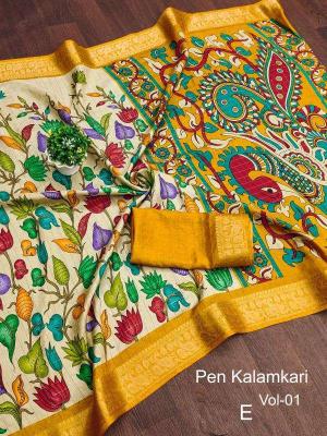 Dazira Pen Kalamkari Vol 1 saree wholesale manufacturers in India 