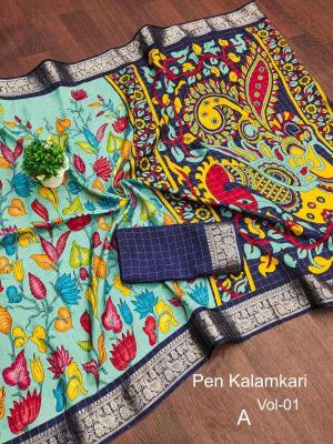 Dazira Pen Kalamkari Vol 1 saree wholesale manufacturers in India 