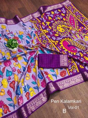 Dazira Pen Kalamkari Vol 1 saree wholesale manufacturers in India 
