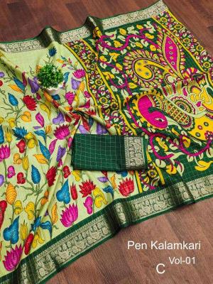 Dazira Pen Kalamkari Vol 1 saree wholesale manufacturers in India 