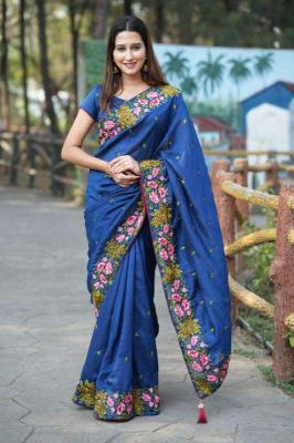 Dazira Semi Tussar Silk saree wholesale market in Surat