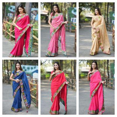 Dazira Semi Tussar Silk saree wholesale market in Surat
