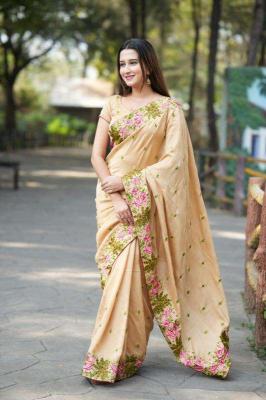 Dazira Semi Tussar Silk saree wholesale market in Surat