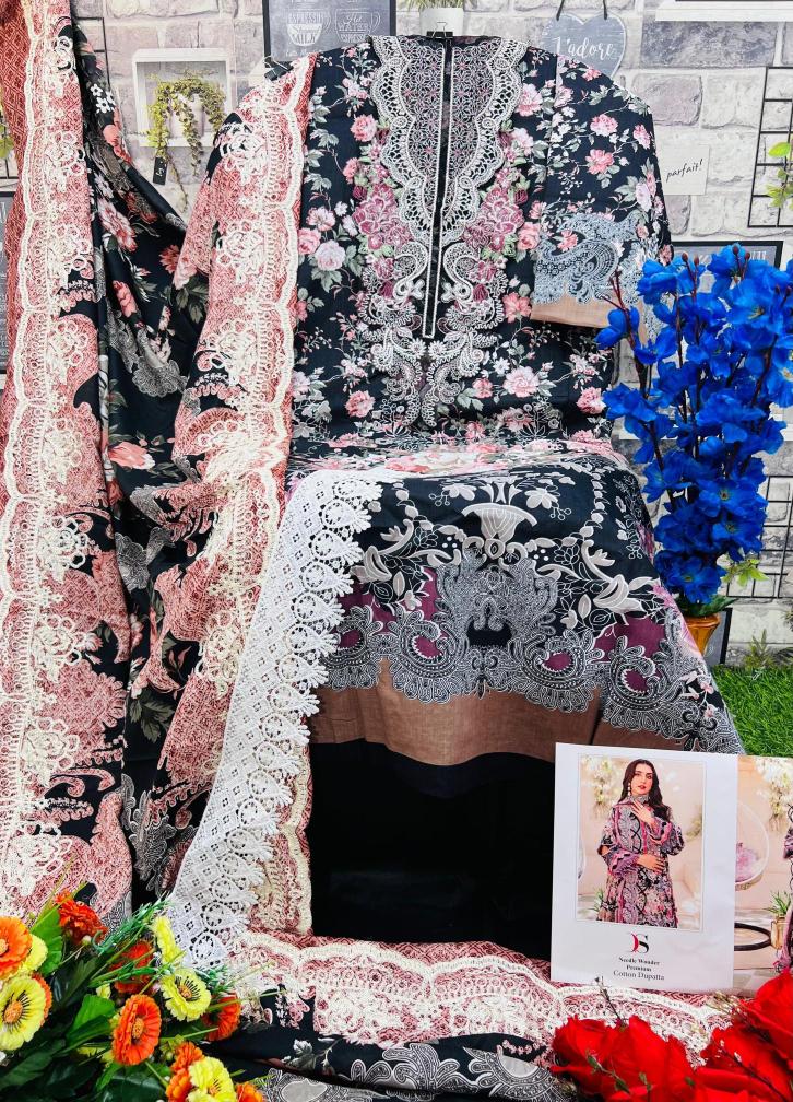 Deepsy Niddle Wonder Premium Cotton Dupatta Pakistani Suits Wholesaler in Surat