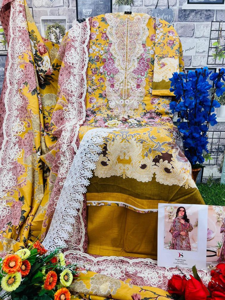 Deepsy Niddle Wonder Premium Cotton Dupatta Pakistani Suits Wholesaler in Surat