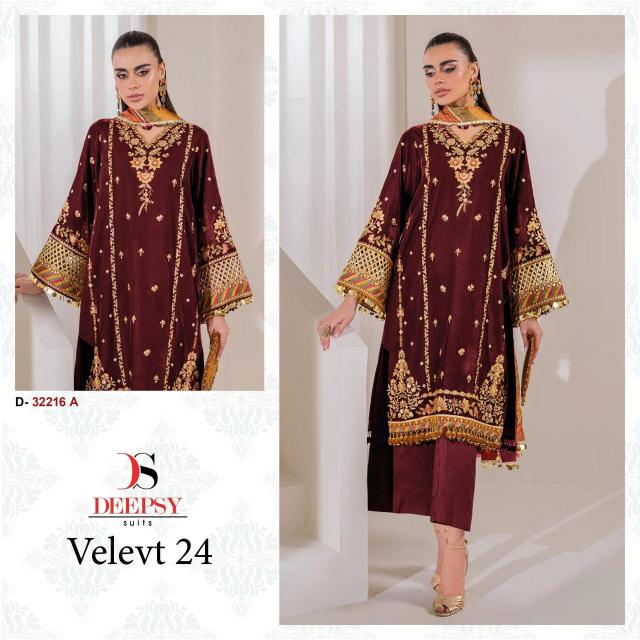 Deepsy Velvet 24 Series 32216 ABCD pakistani suits in India