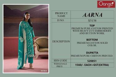 Ganga Aarna 3138 pakistani suit wholesales of salwar kameez in Surat 