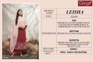 Ganga Leisha 2689 salwar kameez wholesale market in Surat