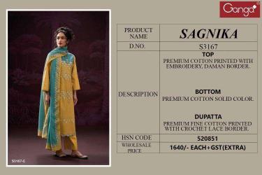Ganga Sagnika 3167 salwar kameez wholesale market in Surat