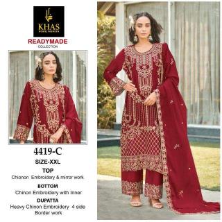Khas 4419 Chinon pakistani suits wholesalers in India