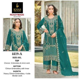 Khas 4419 Chinon pakistani suits wholesalers in India