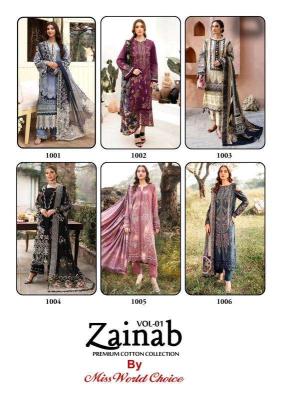 Miss World Zainab Vol 01 Dress Material manufacturers of Dress material in Surat