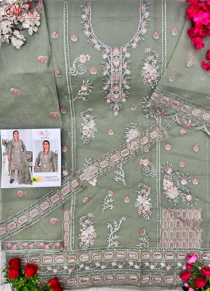 Motifz 783 Organza pakistani suits wholesale market in India