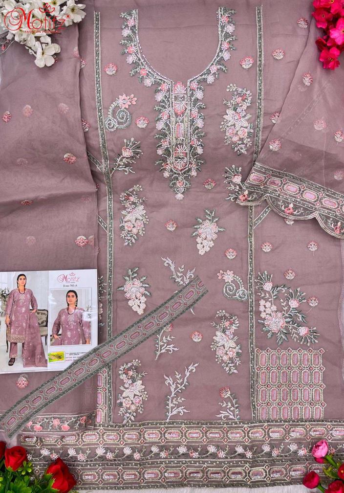 Motifz 783 Organza pakistani suits wholesale market in India