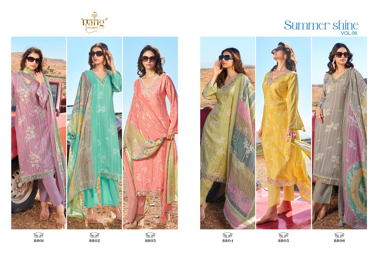 RANG FASHION PRESENTS SUMMER SHINE VOL-6 BRANDED DRESS MATERIAL WHOLESALER IN INDIA