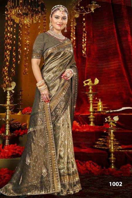 Saroj Manushri tissue jharkan vol.4 Tissue silk saree in surat 