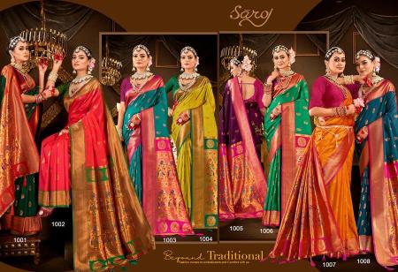 Saroj Nath Paithani Swarovski  50*600 silk saree wholesaler  in surat
