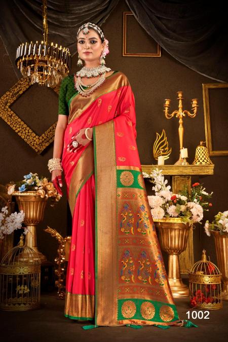 Saroj Nath Paithani Swarovski  50*600 silk saree wholesaler  in surat