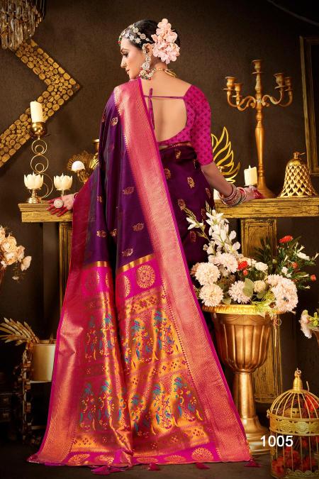 Saroj Nath Paithani Swarovski  50*600 silk saree wholesaler  in surat