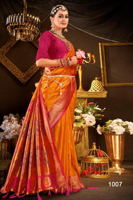 Saroj Nath Paithani Swarovski  50*600 silk saree wholesaler  in surat