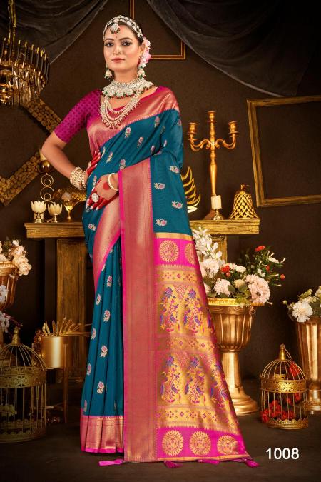 Saroj Nath Paithani Swarovski  50*600 silk saree wholesaler  in surat