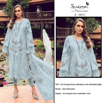 Serine S 343 Fox Georgette pakistani suits wholesale manufacturers in Surat
