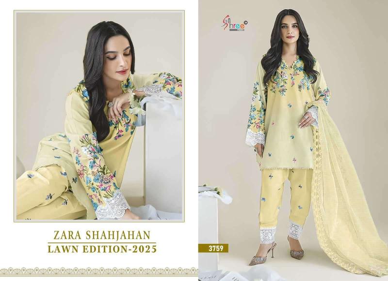 Shree Fab Zara Shahjahan Lawn Edition 25 pakistani suit wholesale market in India