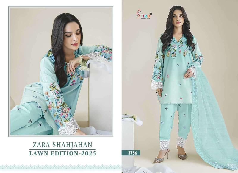 Shree Fab Zara Shahjahan Lawn Edition 25 pakistani suit wholesale market in India