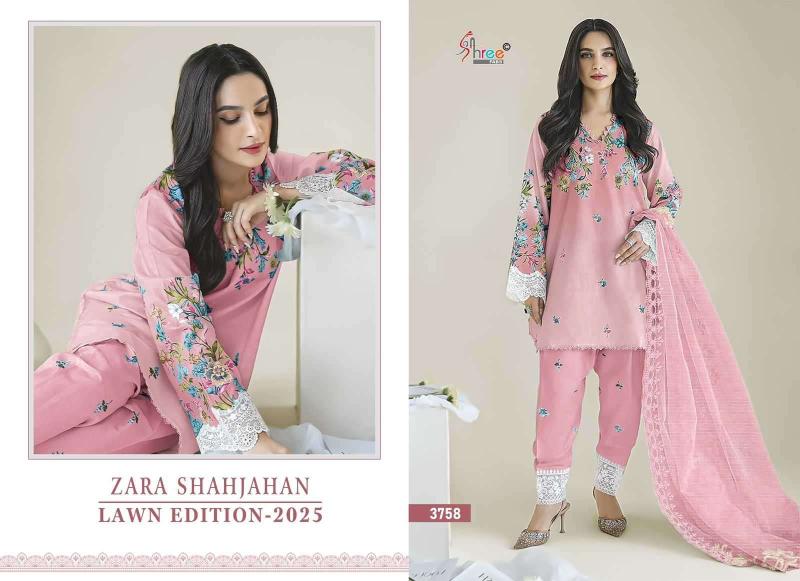 Shree Fab Zara Shahjahan Lawn Edition 25 pakistani suit wholesale market in India