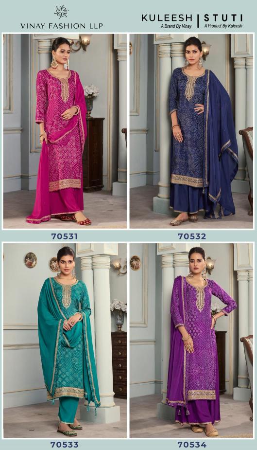 Vinay Kuleesh Stuti unstitched salwar kameez wholesalers in Surat
