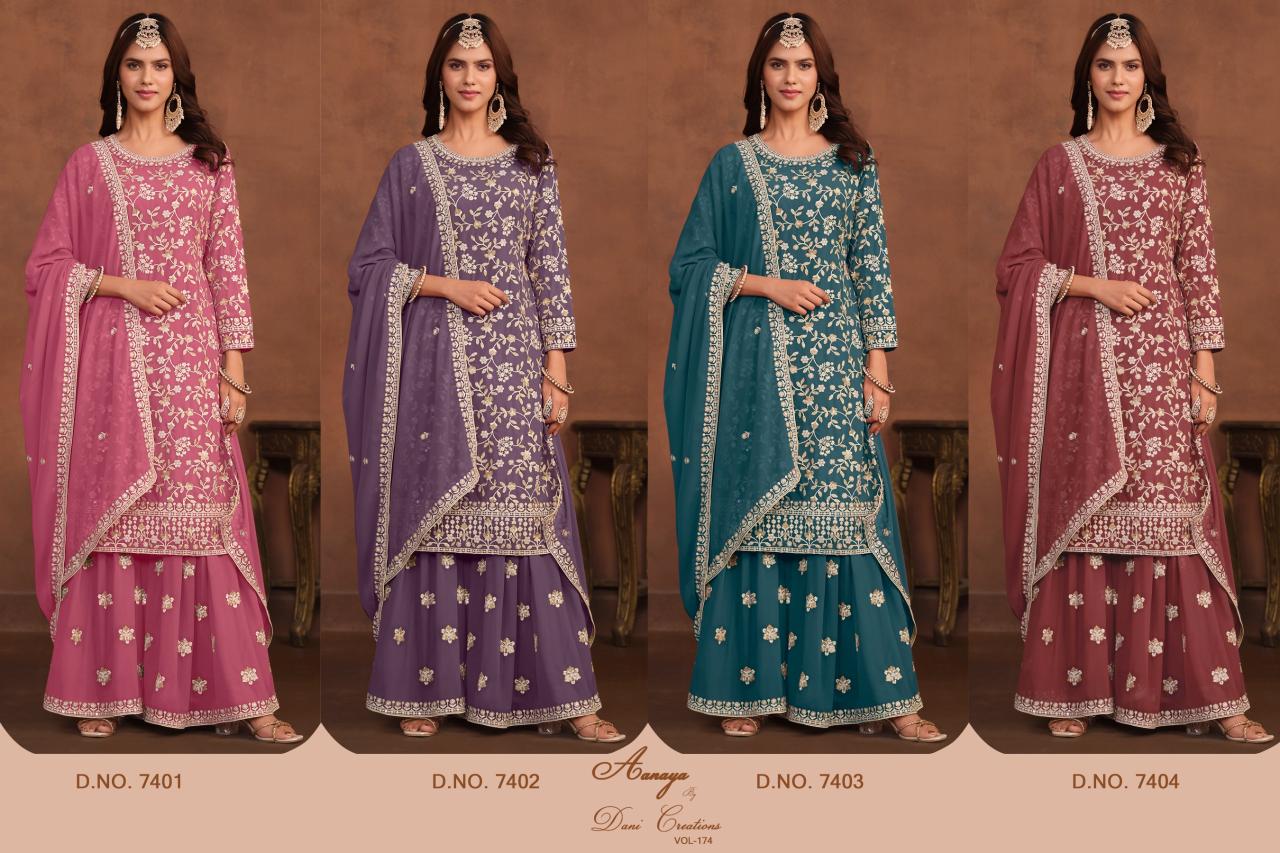 Aanaya Vol 174 Georgette Designer Salwar Kameez Collection wholesale market in Surat