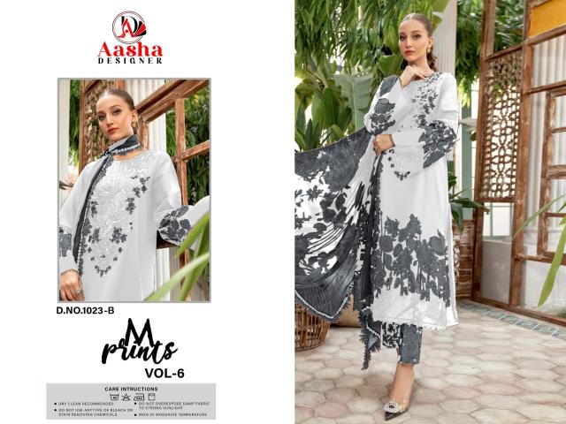 Aasha 1023 A And B Chiffon Dupatta Pakistani Salwar Kameez Wholesalers in Surat