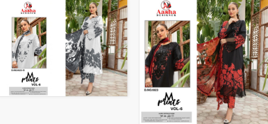 Aasha 1023 A And B Chiffon Dupatta Pakistani Salwar Kameez Wholesalers in Surat