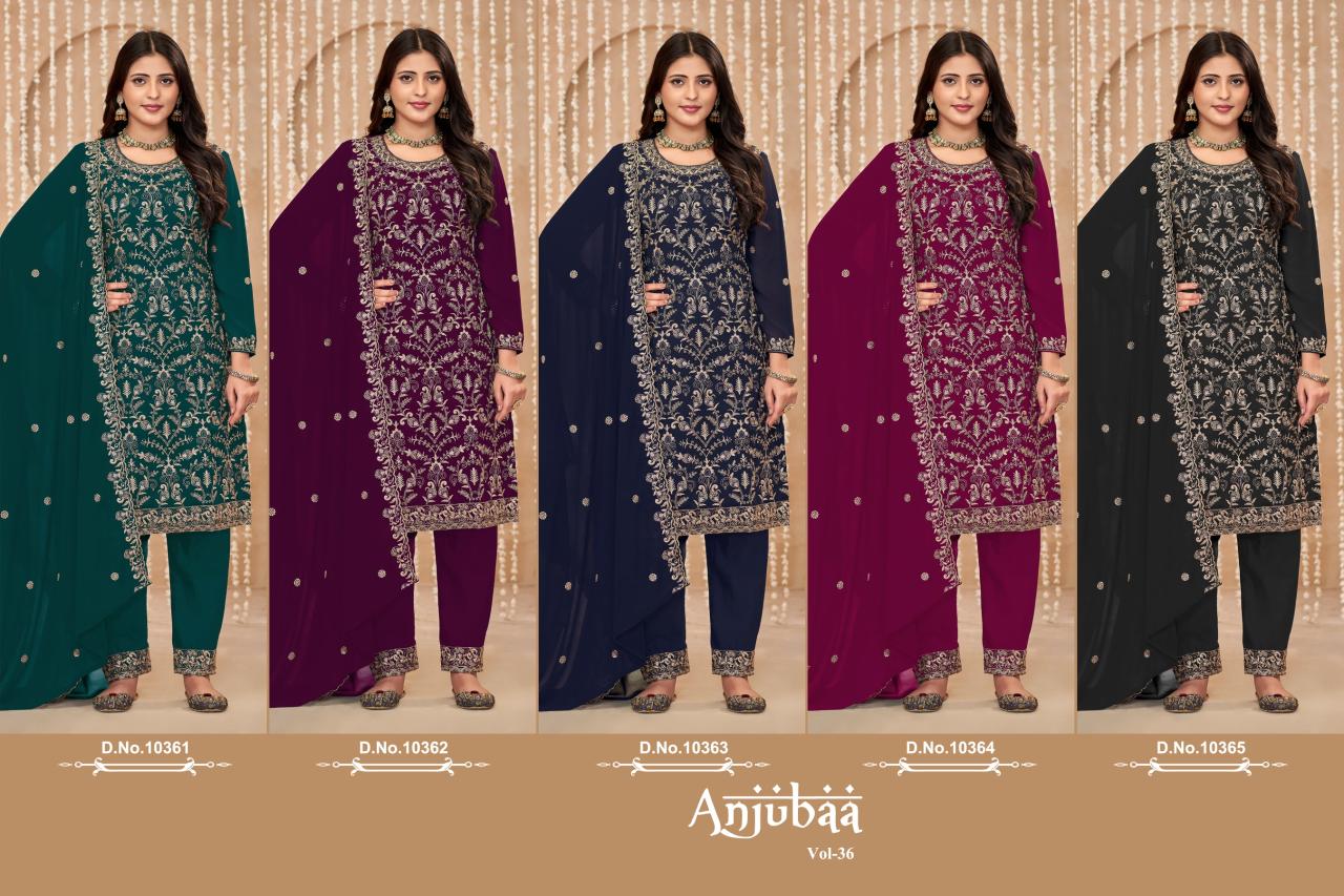 Anjubaa Vol 36 Georgette Designer Salwar Kameez Collection wholesale market in Surat