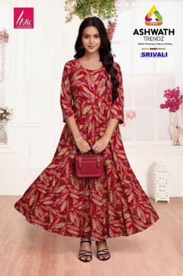 Ashwath Srivalli Trendy Rayon Printed Kurti Wholesaler In Surat