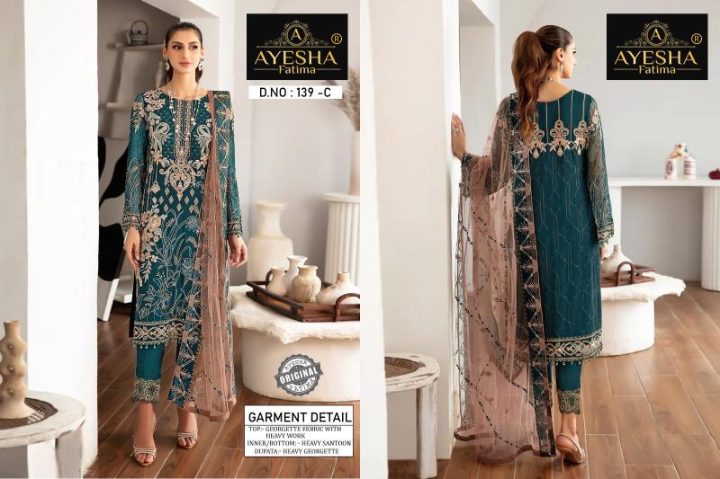 Ayesha Misbah 139 Georgette Pakistani Salwar Kameez wholesale market in Surat