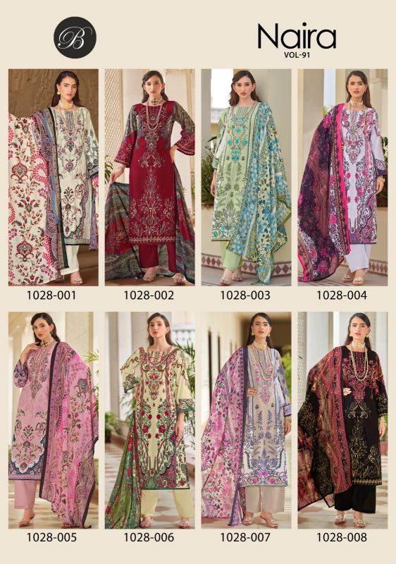 Belliza Naira Vol 91 Cotton Printed Embroidered Dress Material Collection In Surat