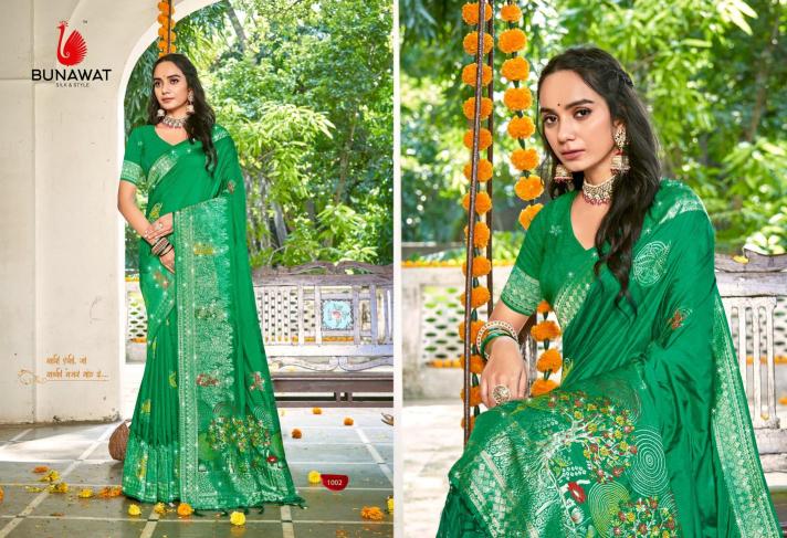 Bunawat Hans Vol-4 New Designer Silk Swarovski Work Wedding Sarees Collection in Surat