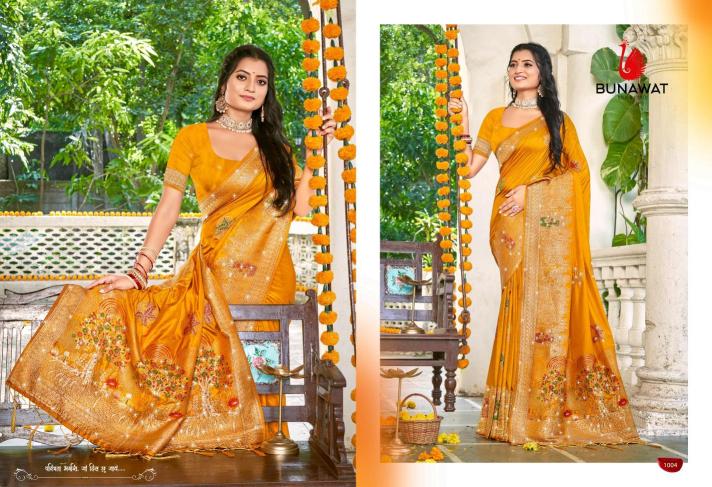 Bunawat Hans Vol-4 New Designer Silk Swarovski Work Wedding Sarees Collection in Surat