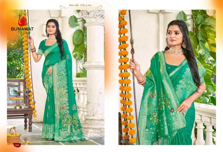 Bunawat Hans Vol-4 New Designer Silk Swarovski Work Wedding Sarees Collection in Surat