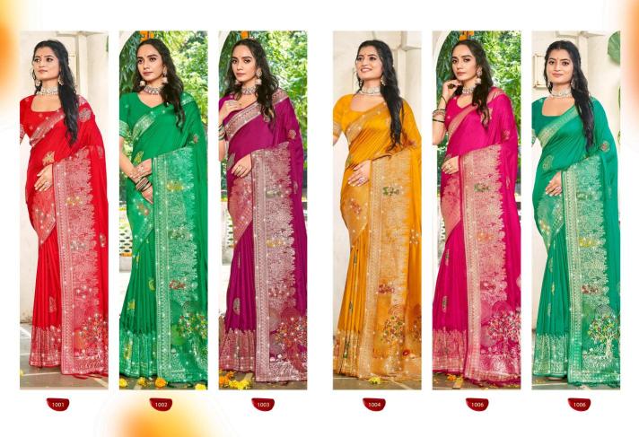 Bunawat Hans Vol-4 New Designer Silk Swarovski Work Wedding Sarees Collection in Surat